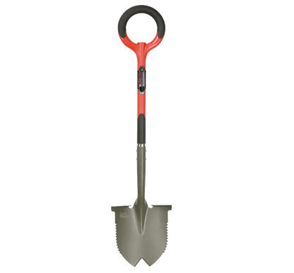 Pelle de jardin ergonomique à manche rouge avec lame tranchante pour racines