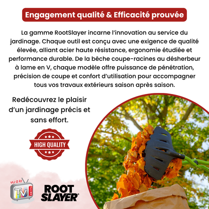 RootSlayer XXL Leaf Rake with Telescopic Handle