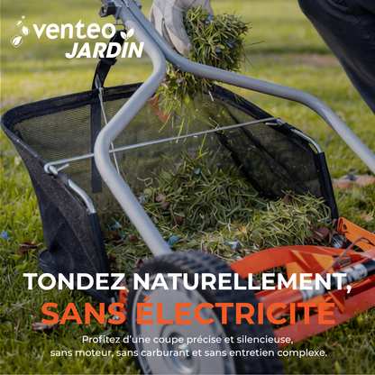 4-blade helical manual lawnmower and collection box pack